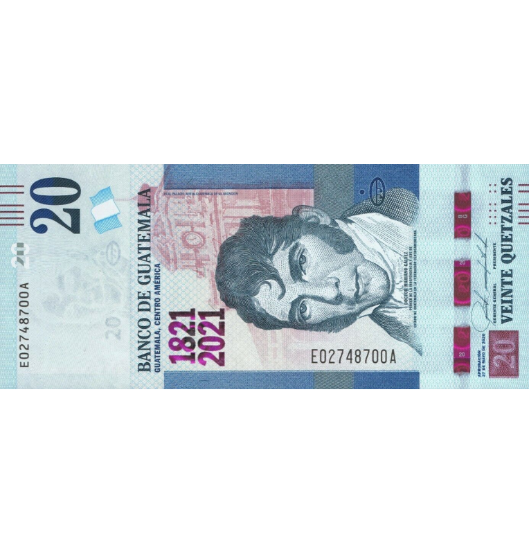 Guatemala 20 Quetzales 2020 Pick Nuevo